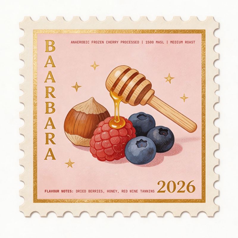 Baarbara Frozen Cherry label art